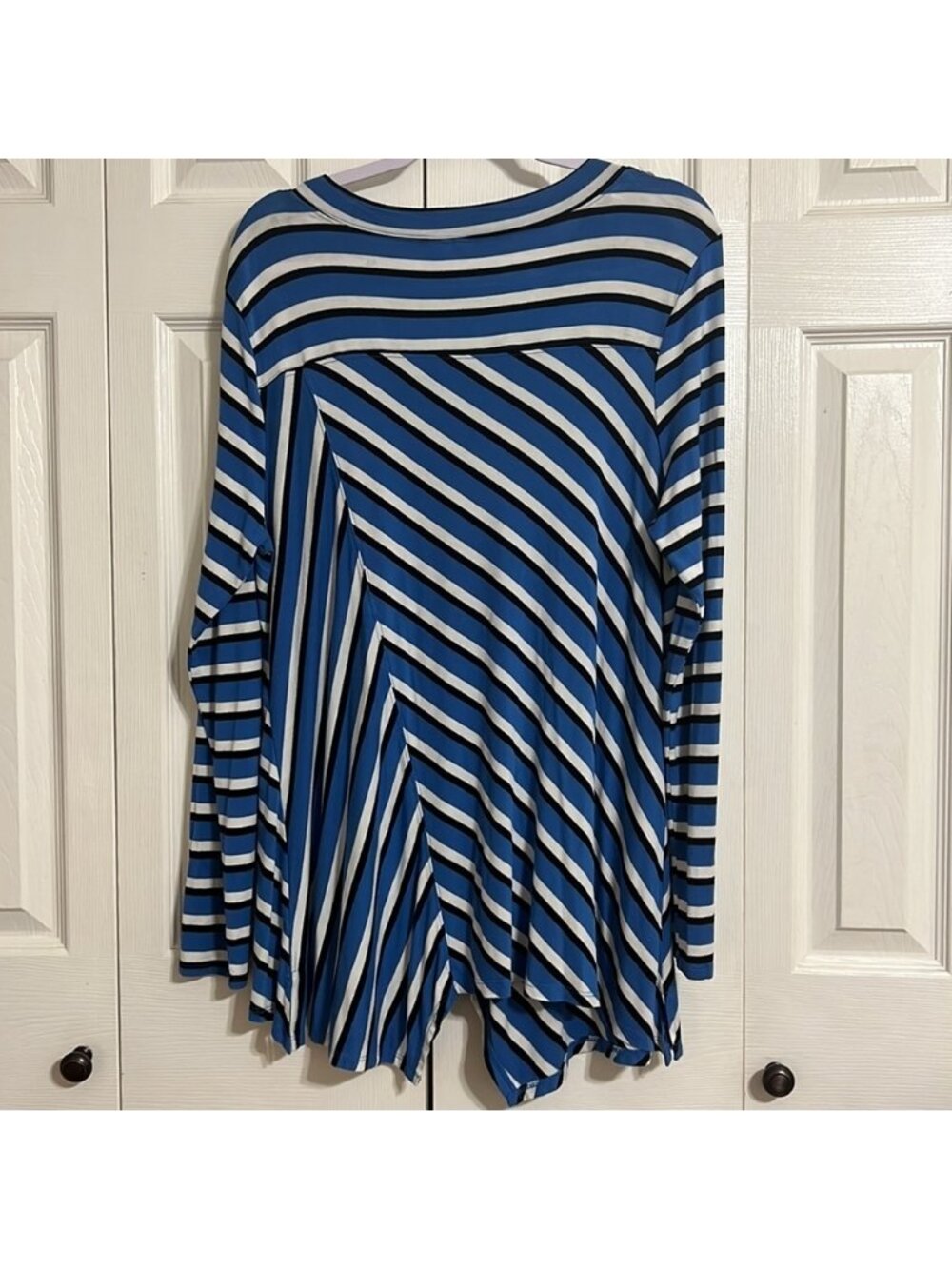 Striped Top Long Sleeve Blouse Shirt Top Size XL - Picture 2 of 2